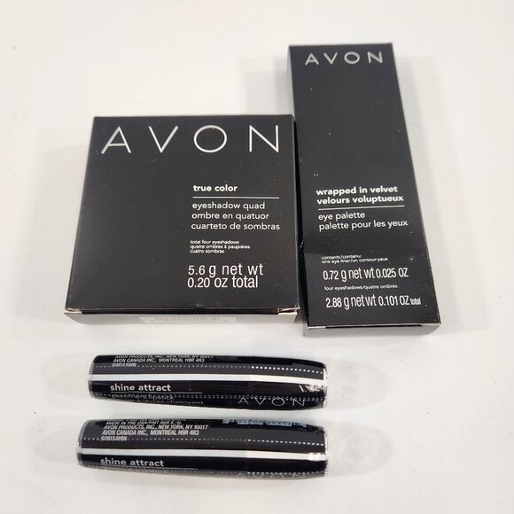 Avon True Color Eyeshadow Wrapped in Velvet Palette Shine Attract Lipstick NEW - Picture 1 of 6